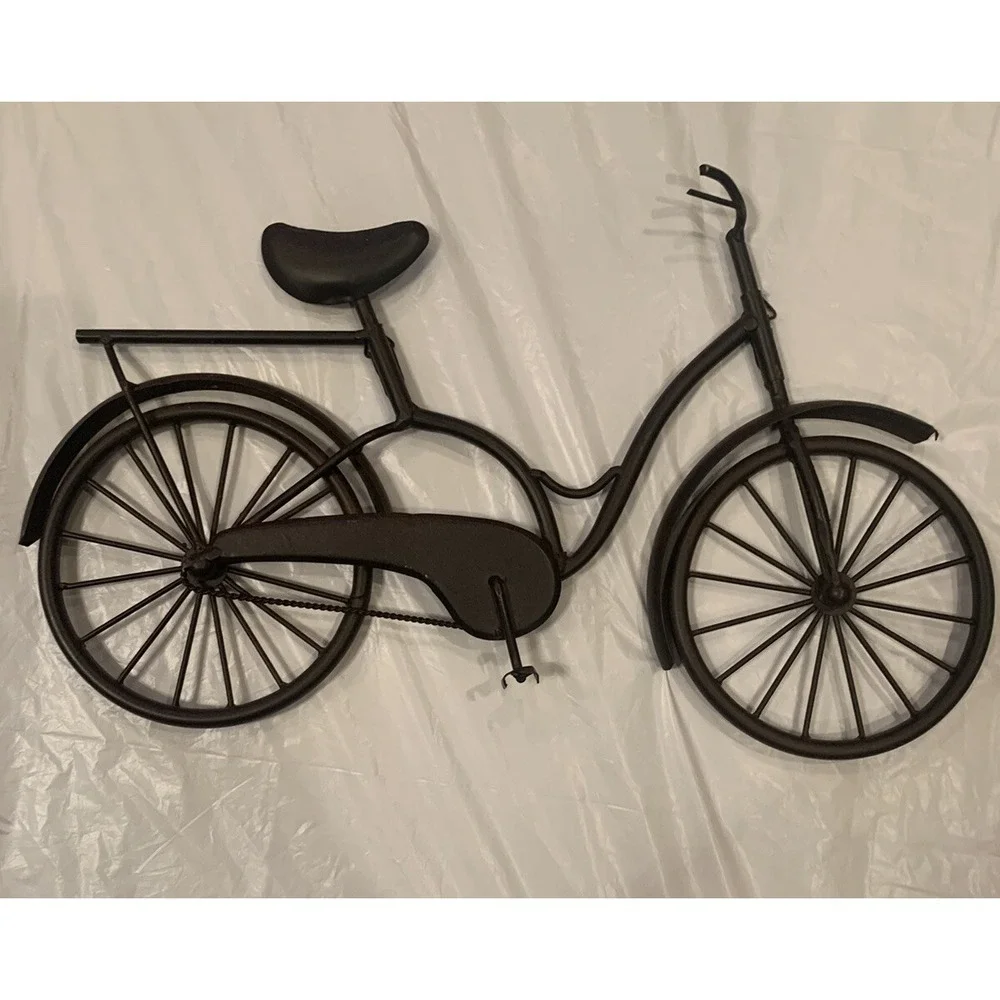 2 Metal Bicycles 3D Brown Wall Hanging Decor Art Sculptures (18